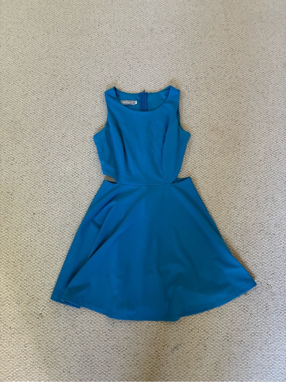 Sleeveless Teal Fit & Flare Mini Dress